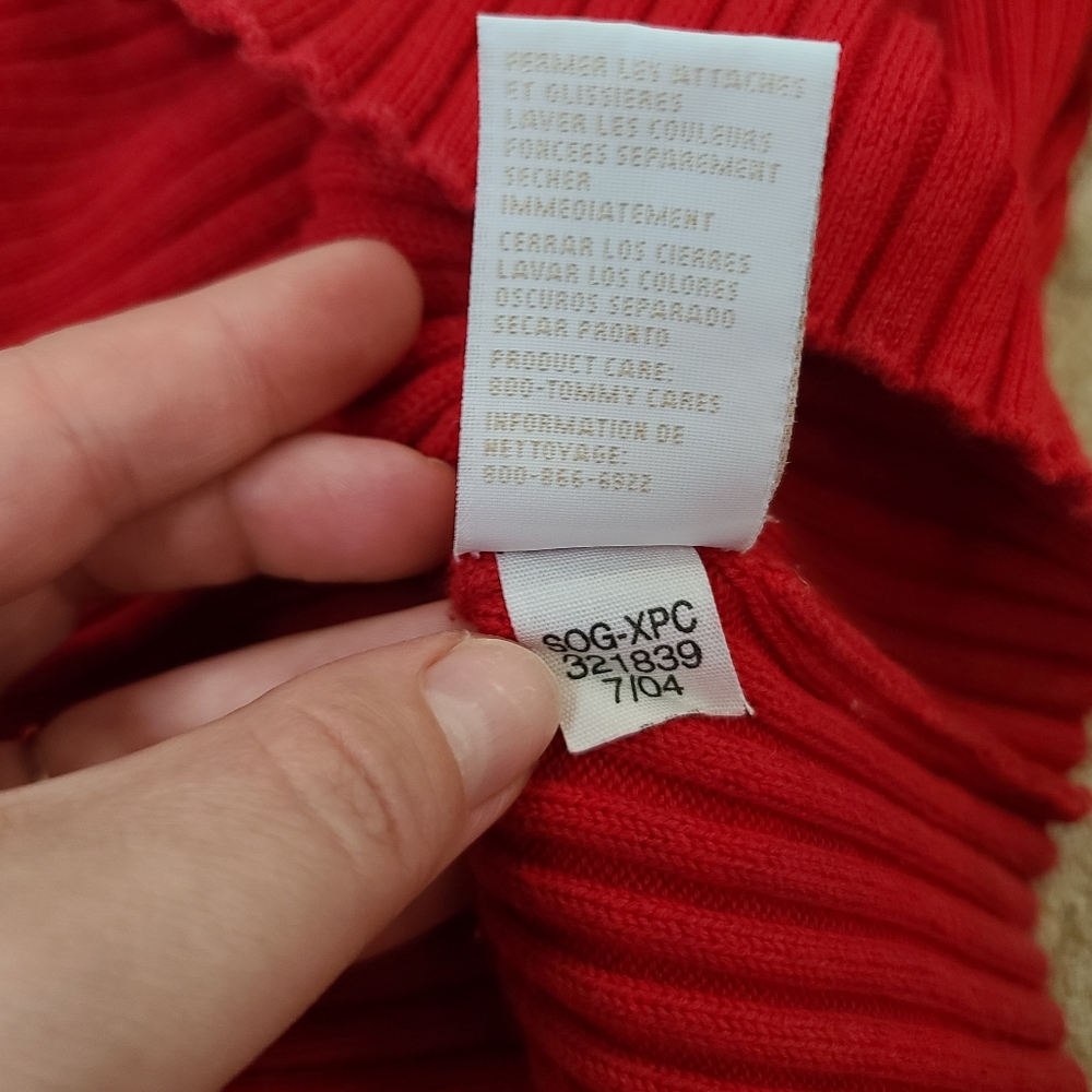 Tommy Hilfiger Red Ribbed Sweater - Picture 5 of 9